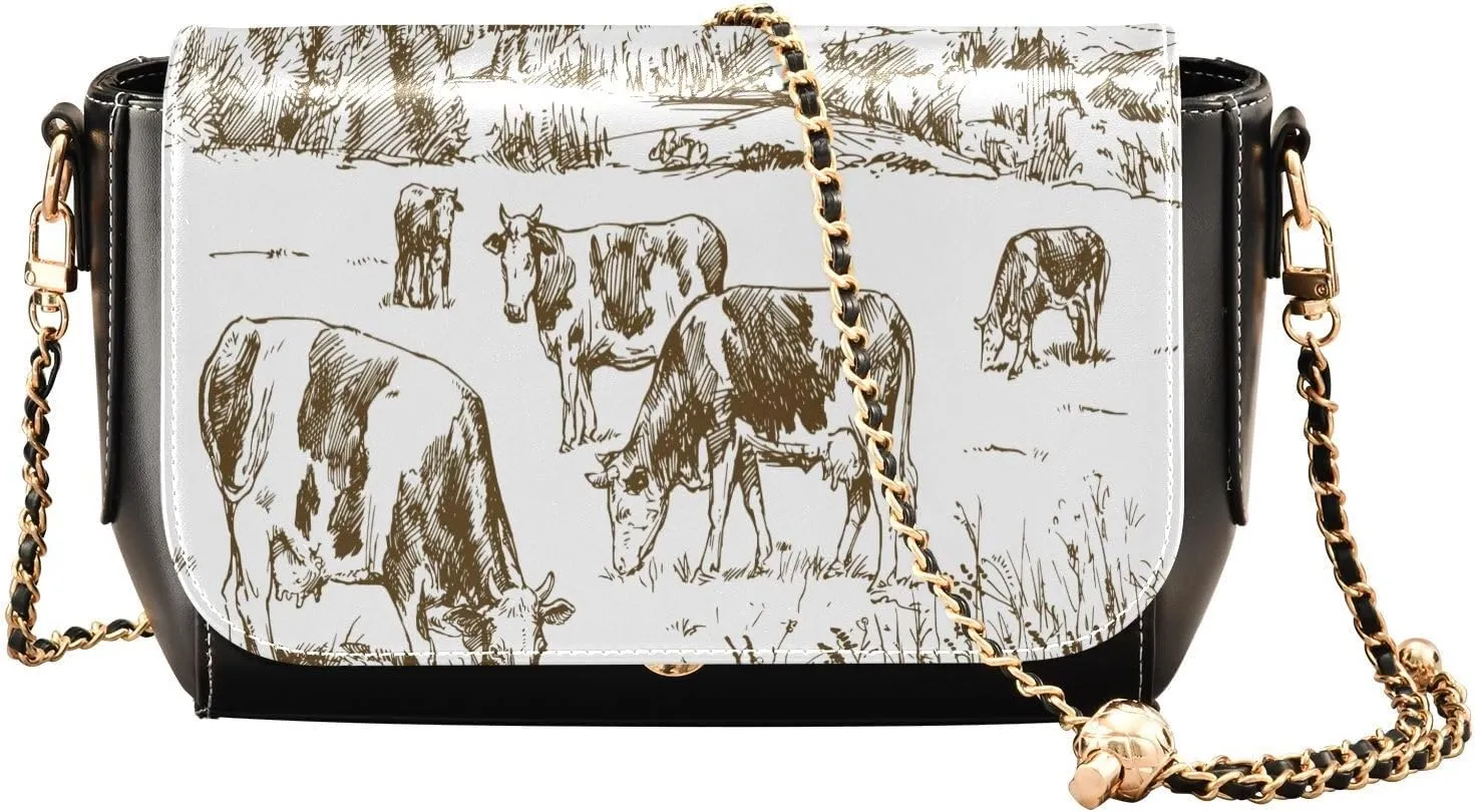 Crossbody Bags for Women Trendy Women's Black Shoulder Bag Small PU Leather Flap Cross Body Bag Handbags