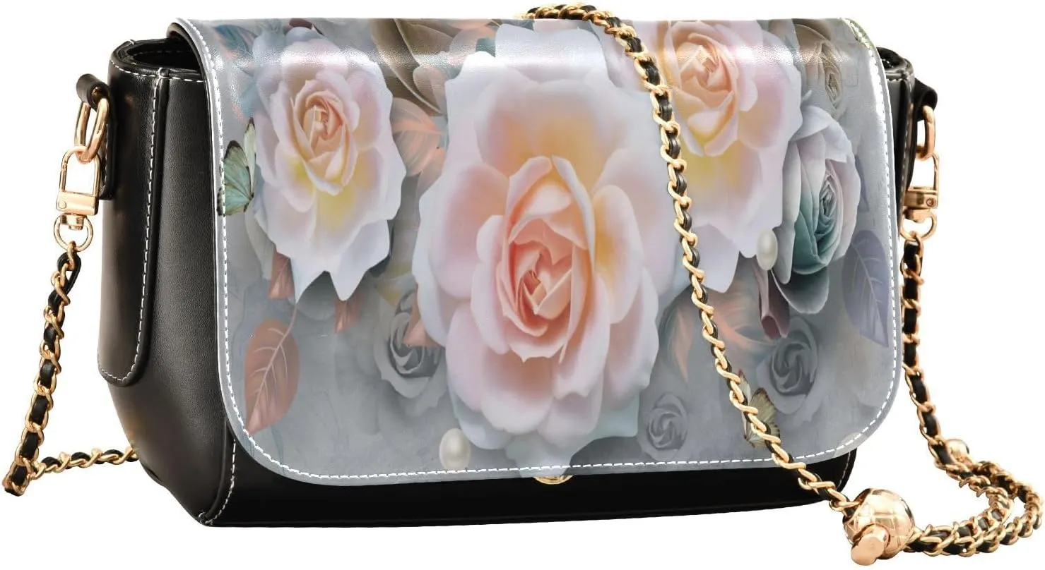 Crossbody Bags for Women Trendy Women's Black Shoulder Bag Small PU Leather Flap Cross Body Bag Handbags