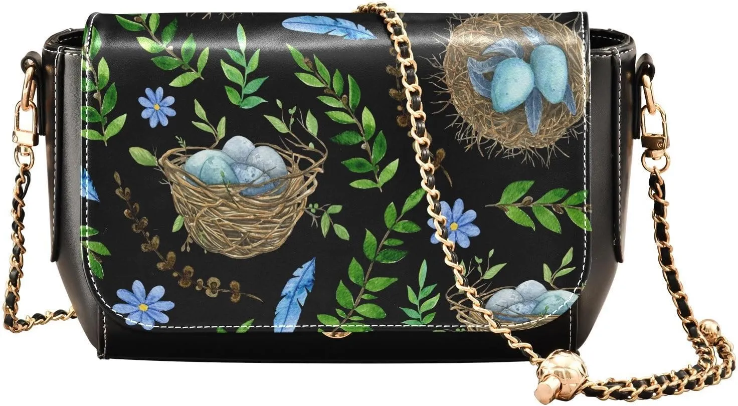 Crossbody Bags for Women Trendy Women's Black Shoulder Bag Small PU Leather Flap Cross Body Bag Handbags