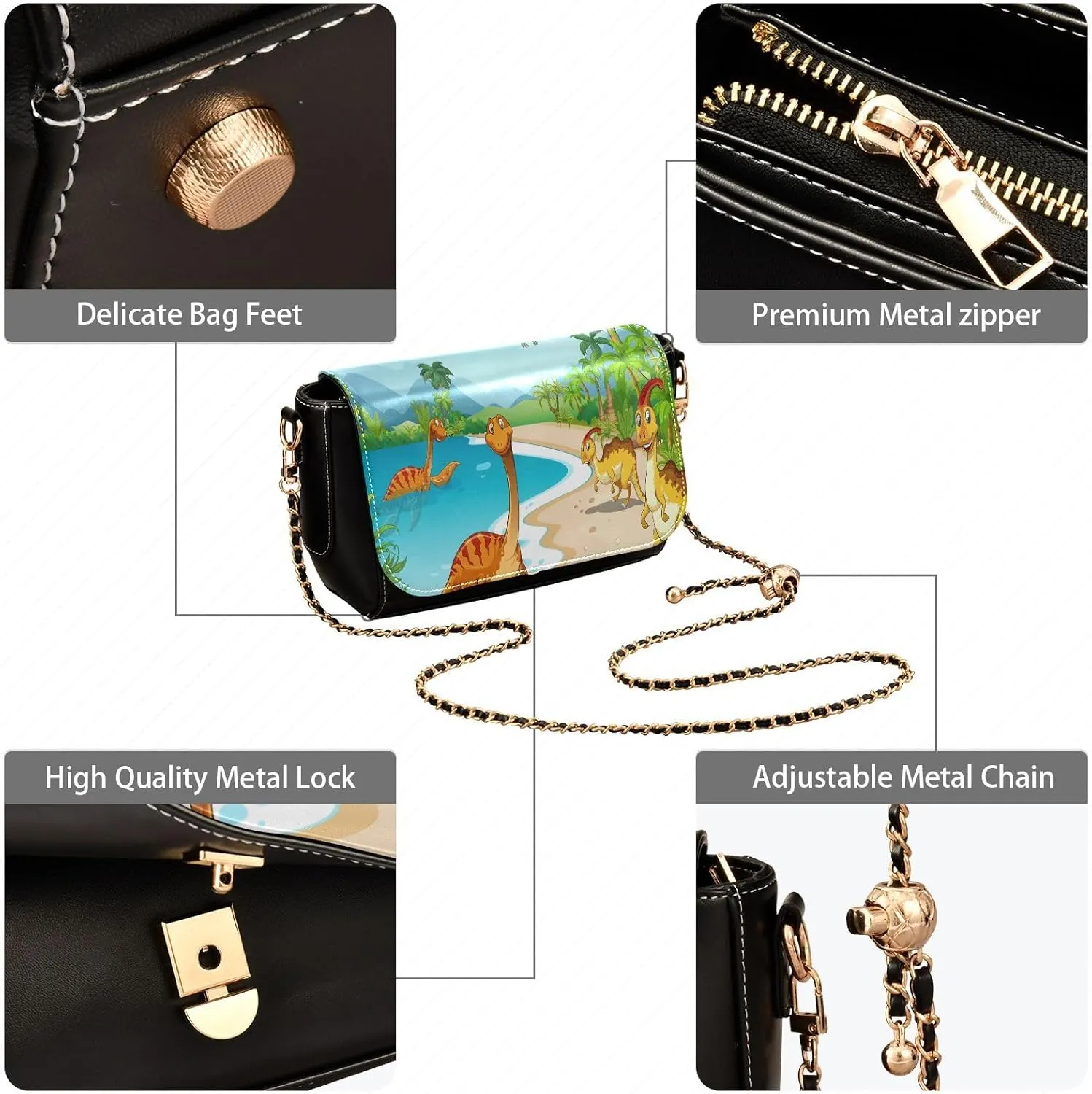 Crossbody Bags for Women Trendy Women's Black Shoulder Bag Small PU Leather Flap Cross Body Bag Handbags
