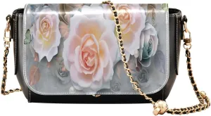 Crossbody Bags for Women Trendy Women's Black Shoulder Bag Small PU Leather Flap Cross Body Bag Handbags