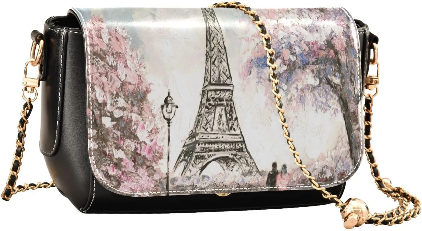 Crossbody Bags for Women Trendy Women's Black Shoulder Bag Small PU Leather Flap Cross Body Bag Handbags