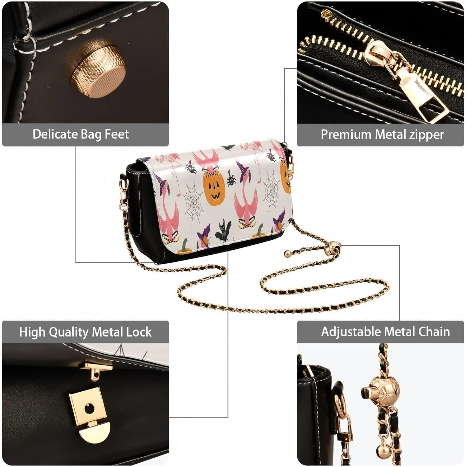 Crossbody Bags for Women Trendy Women's Black Shoulder Bag Small PU Leather Flap Cross Body Bag Handbags