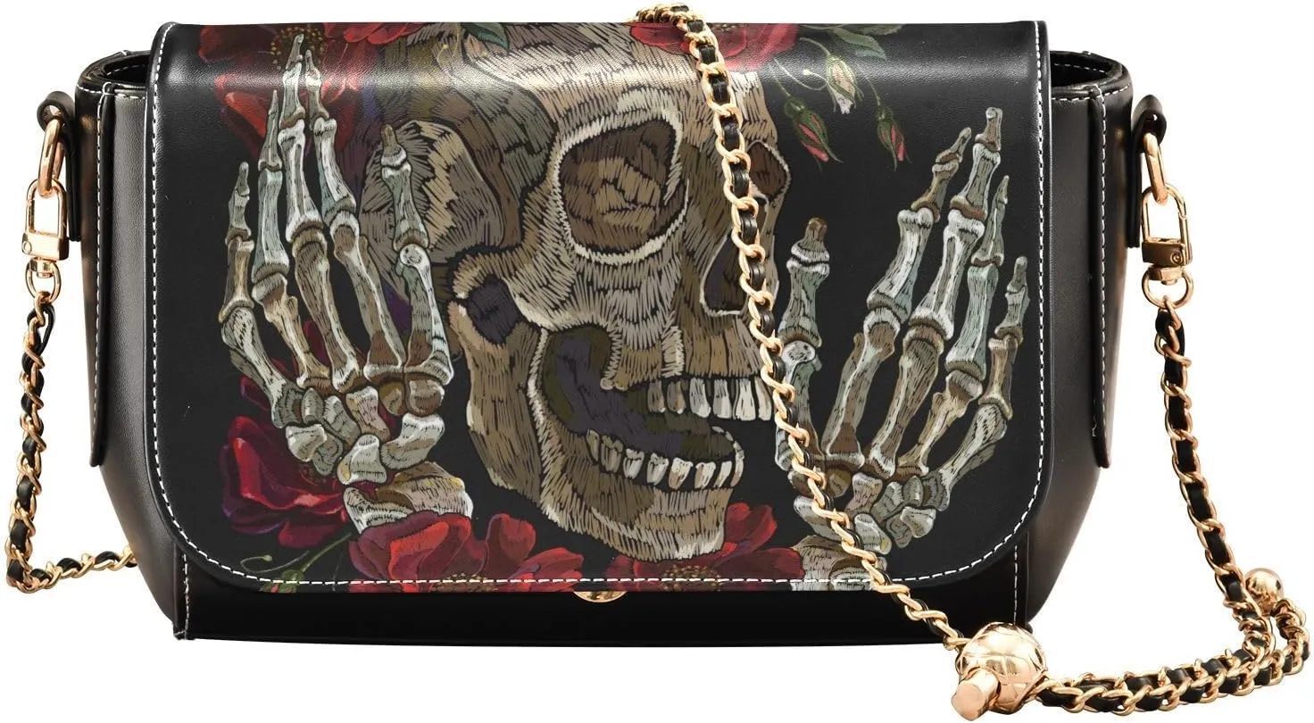 Crossbody Bags for Women Trendy Women's Black Shoulder Bag Small PU Leather Flap Cross Body Bag Handbags