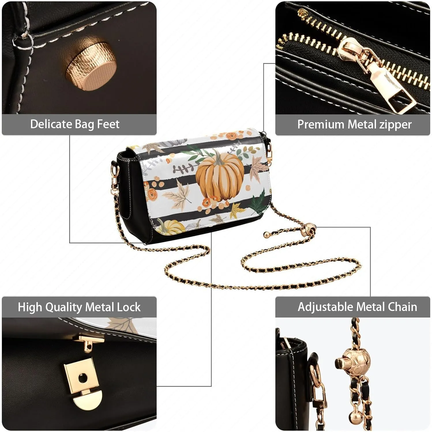 Crossbody Bags for Women Trendy Women's Black Shoulder Bag Small PU Leather Flap Cross Body Bag Handbags