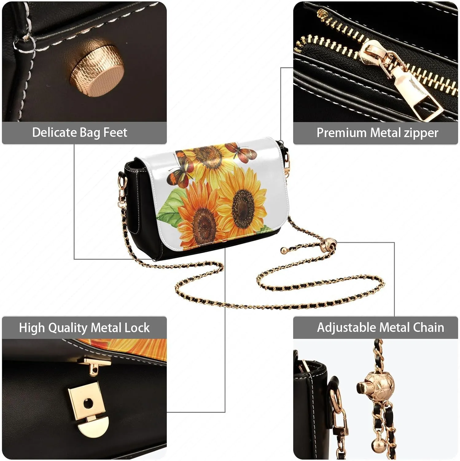 Crossbody Bags for Women Trendy Women's Black Shoulder Bag Small PU Leather Flap Cross Body Bag Handbags