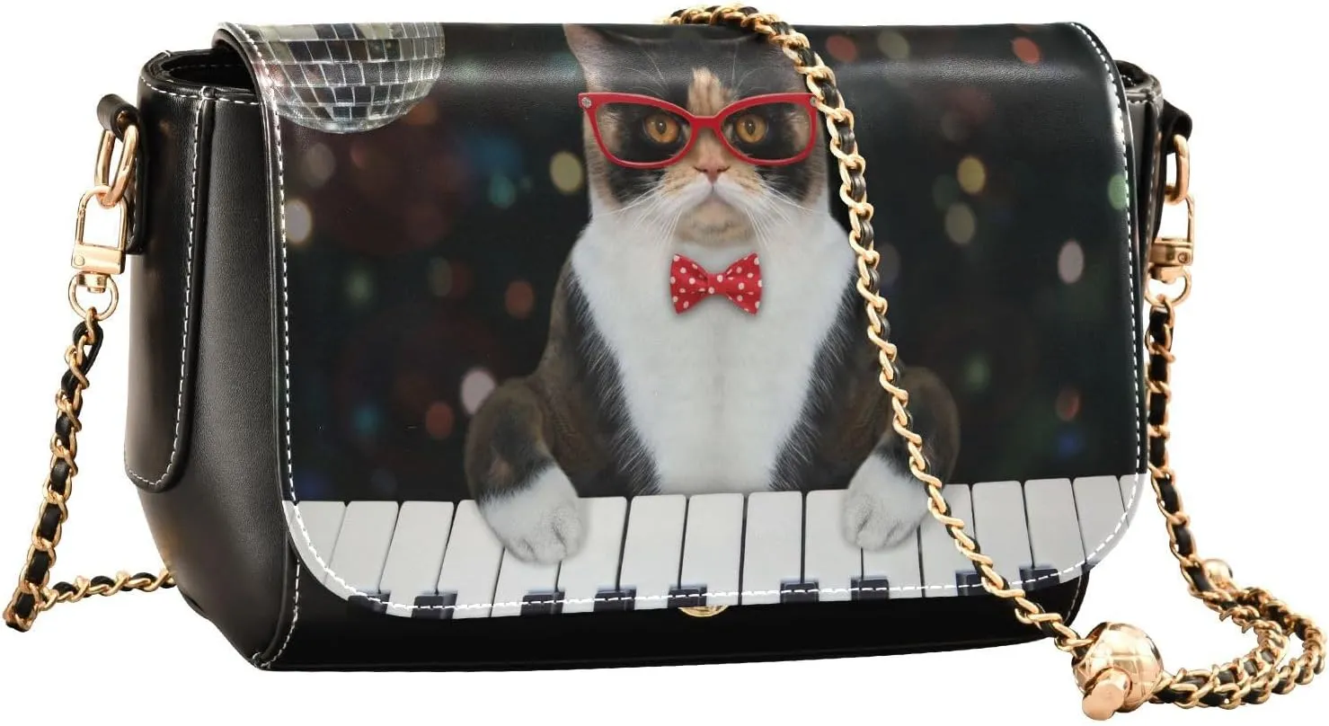 Crossbody Bags for Women Trendy Women's Black Shoulder Bag Small PU Leather Flap Cross Body Bag Handbags