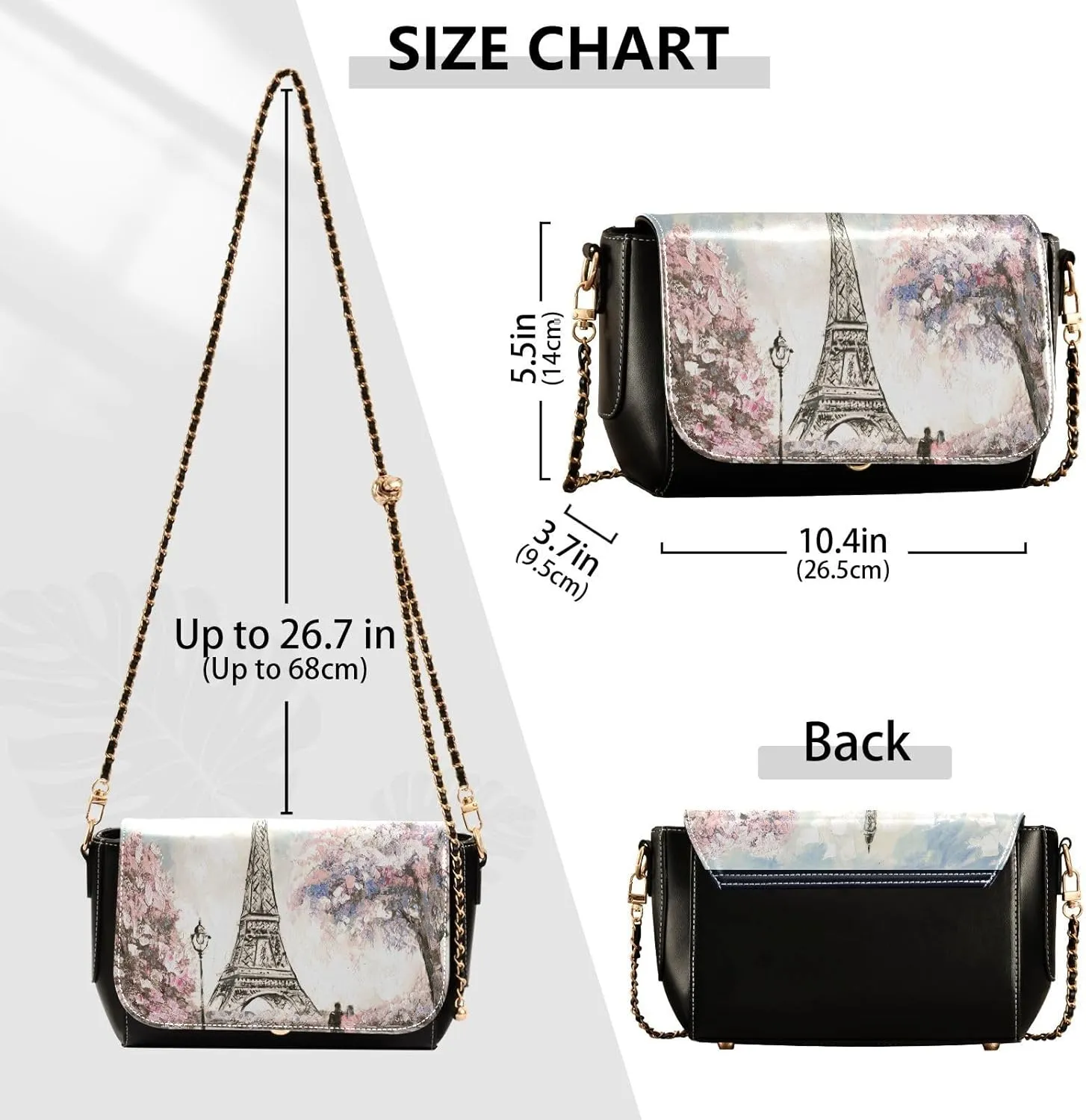 Crossbody Bags for Women Trendy Women's Black Shoulder Bag Small PU Leather Flap Cross Body Bag Handbags