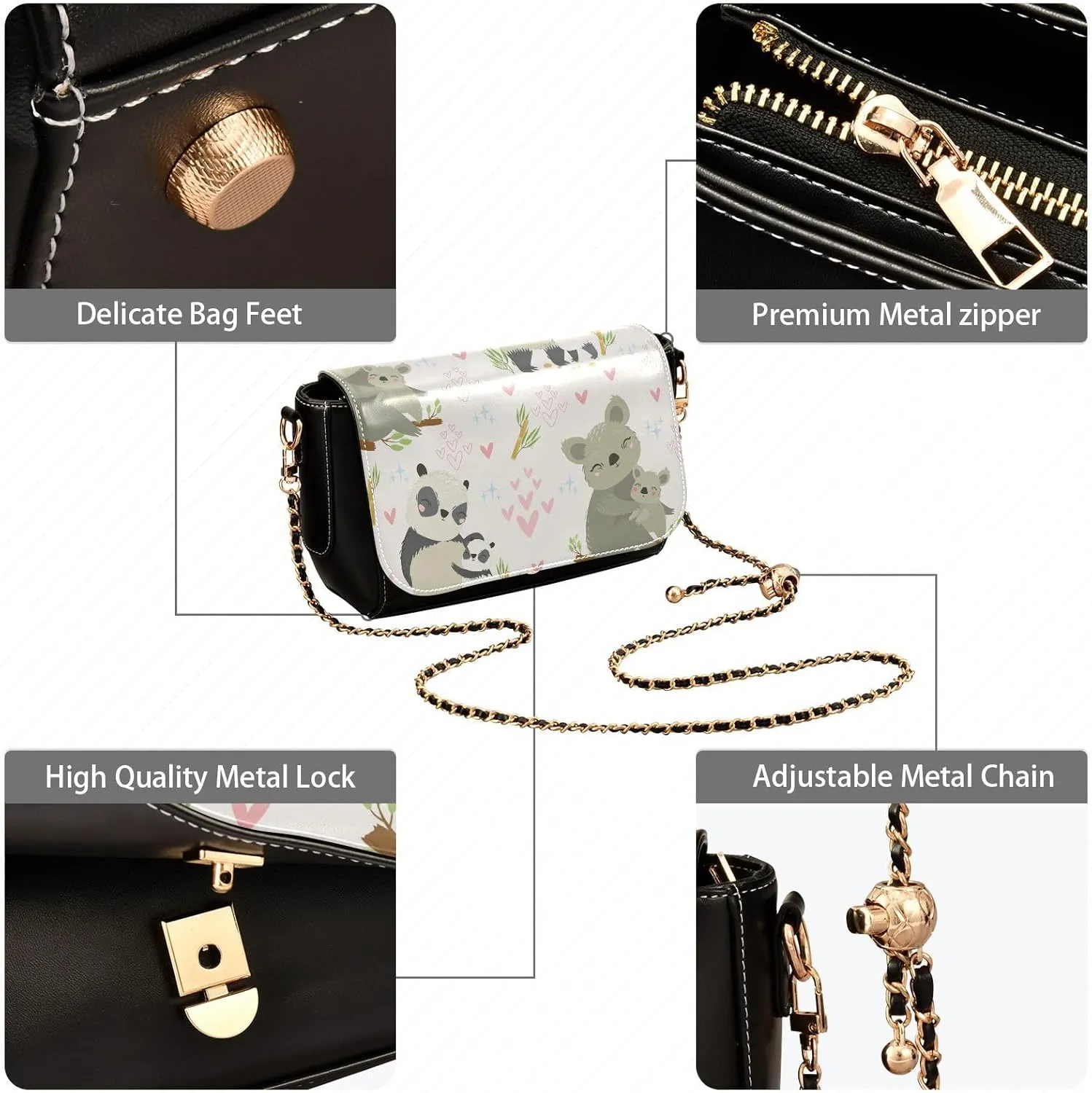 Crossbody Bags for Women Trendy Women's Black Shoulder Bag Small PU Leather Flap Cross Body Bag Handbags