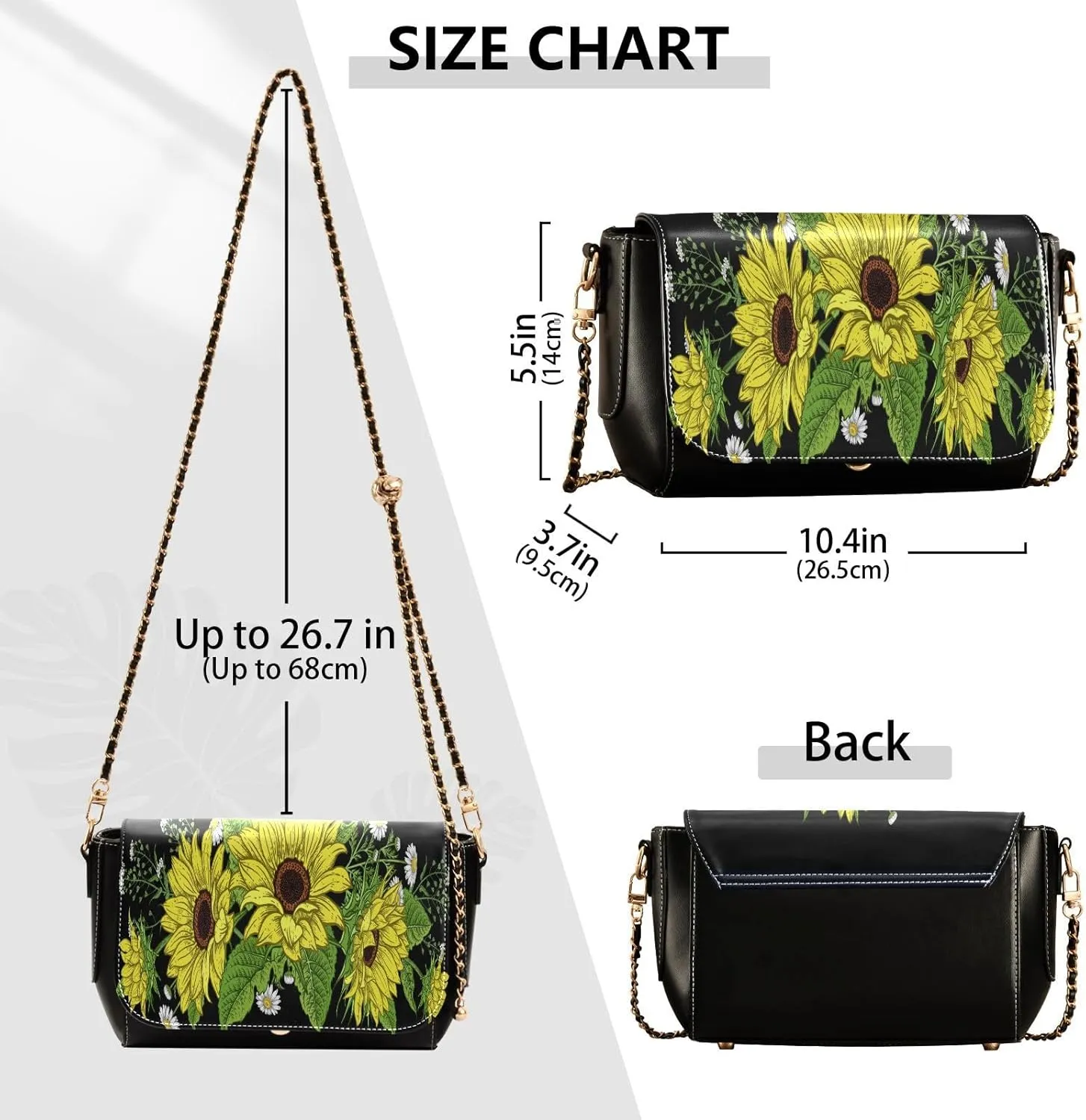 Crossbody Bags for Women Trendy Women's Black Shoulder Bag Small PU Leather Flap Cross Body Bag Handbags