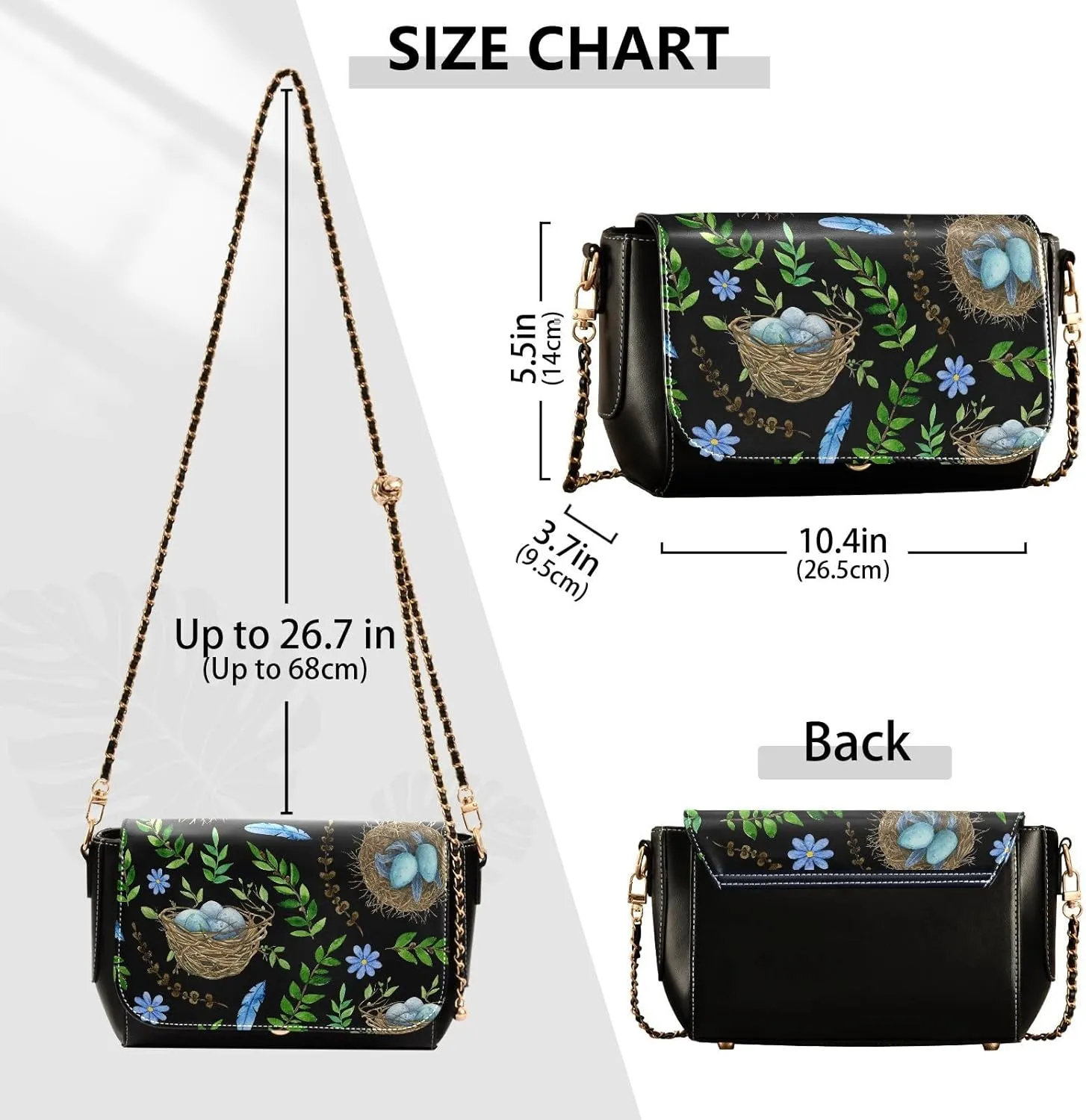 Crossbody Bags for Women Trendy Women's Black Shoulder Bag Small PU Leather Flap Cross Body Bag Handbags