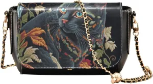 Crossbody Bags for Women Trendy Women's Black Shoulder Bag Small PU Leather Flap Cross Body Bag Handbags