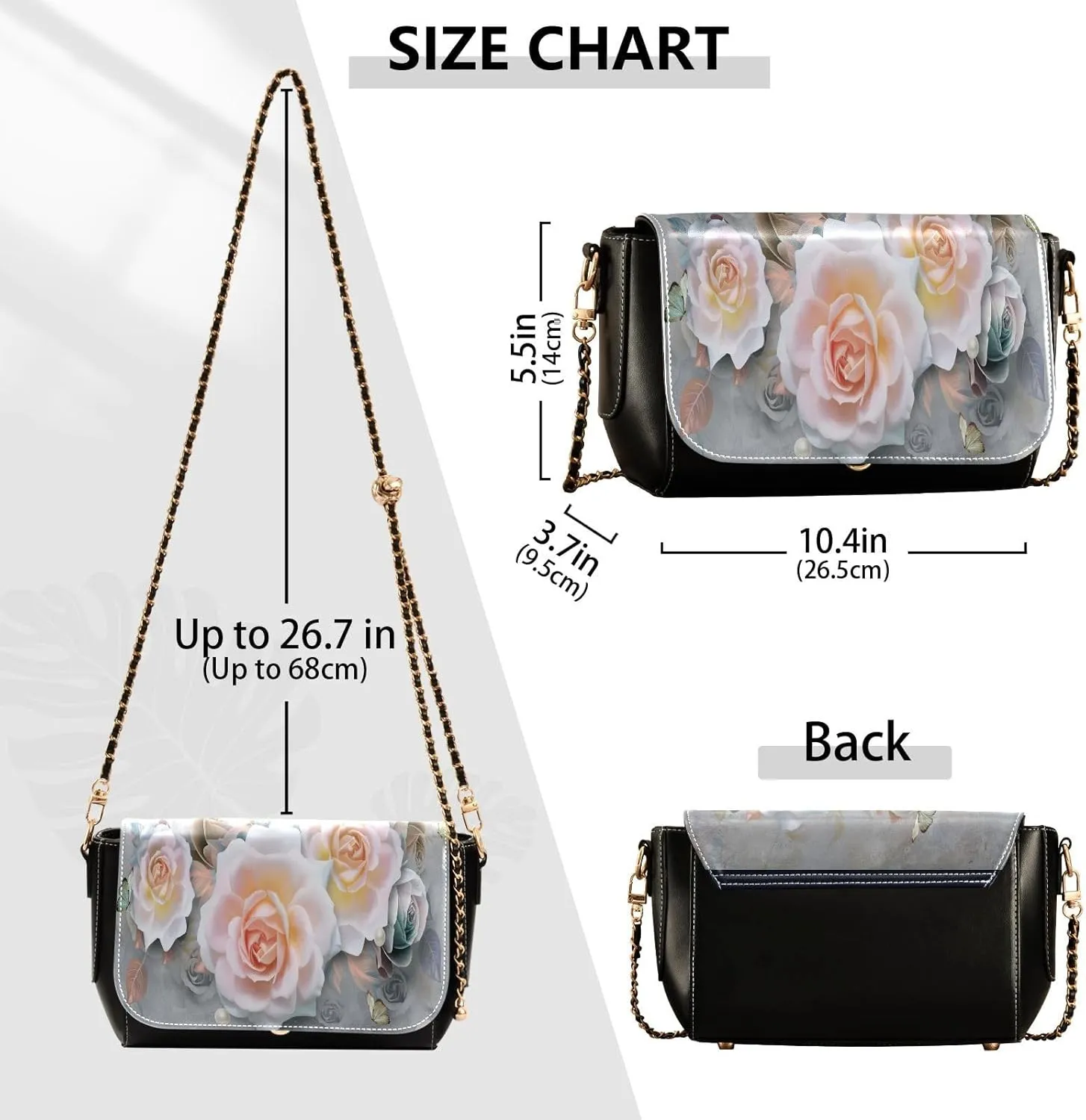 Crossbody Bags for Women Trendy Women's Black Shoulder Bag Small PU Leather Flap Cross Body Bag Handbags