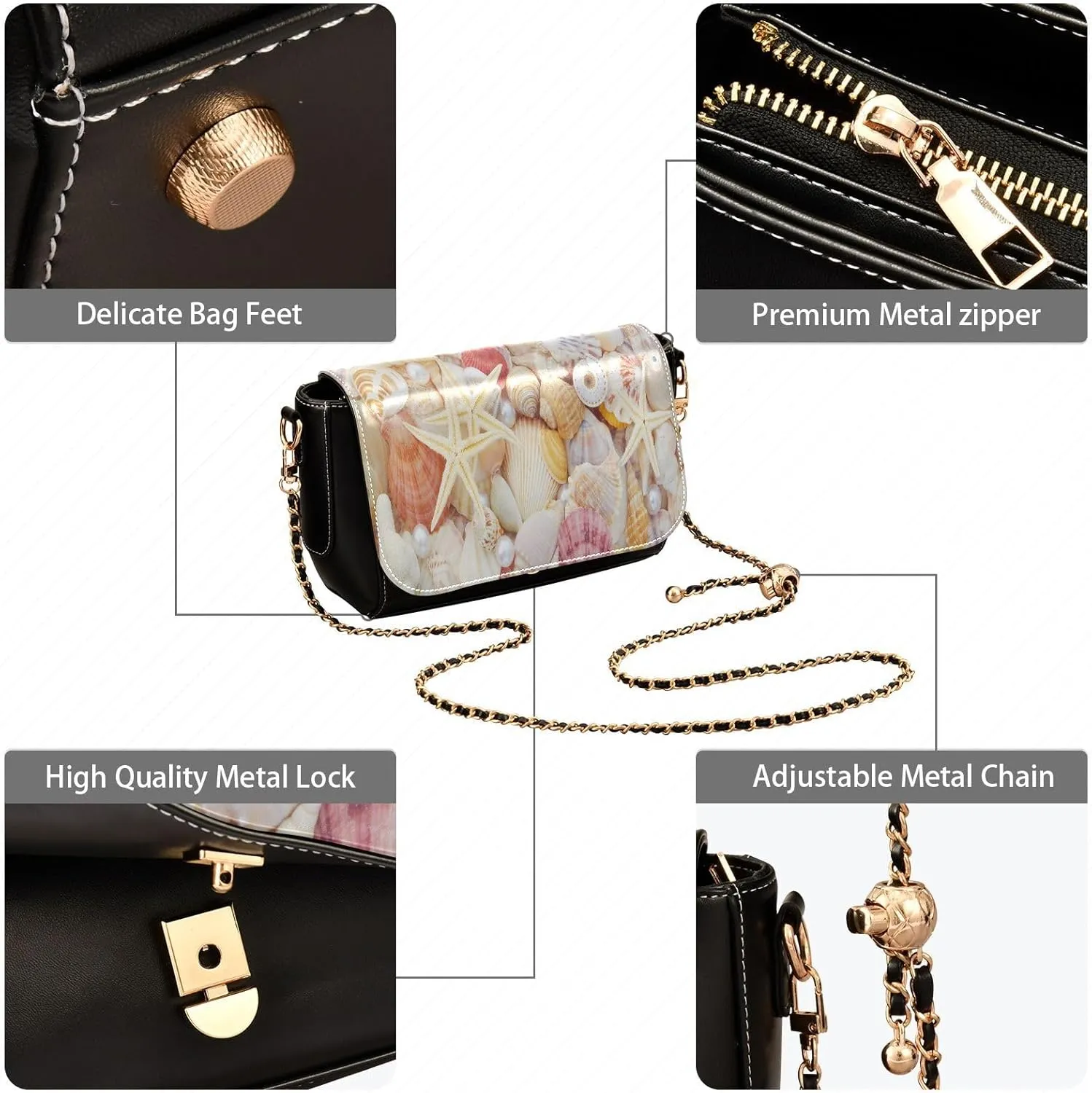 Crossbody Bags for Women Trendy Women's Black Shoulder Bag Small PU Leather Flap Cross Body Bag Handbags