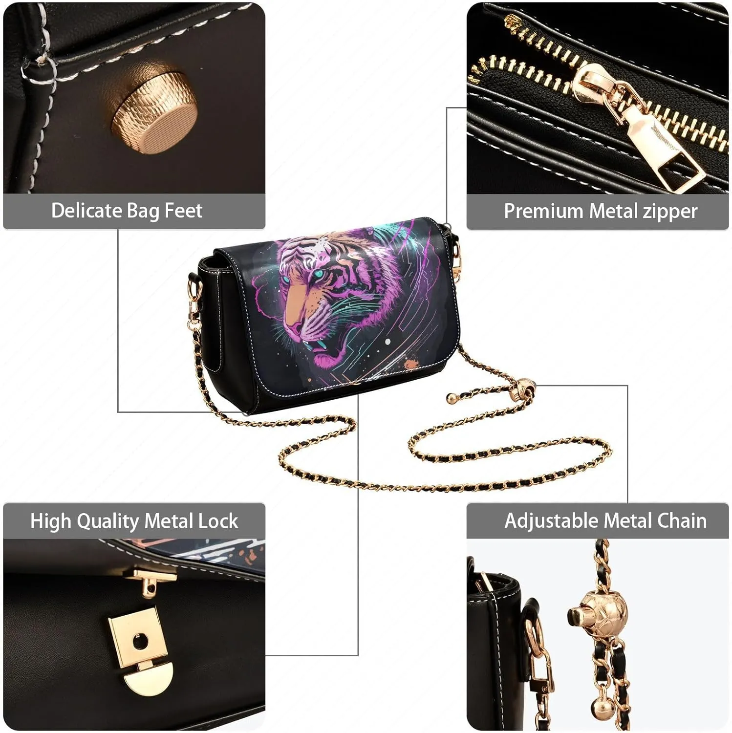 Crossbody Bags for Women Trendy Women's Black Shoulder Bag Small PU Leather Flap Cross Body Bag Handbags