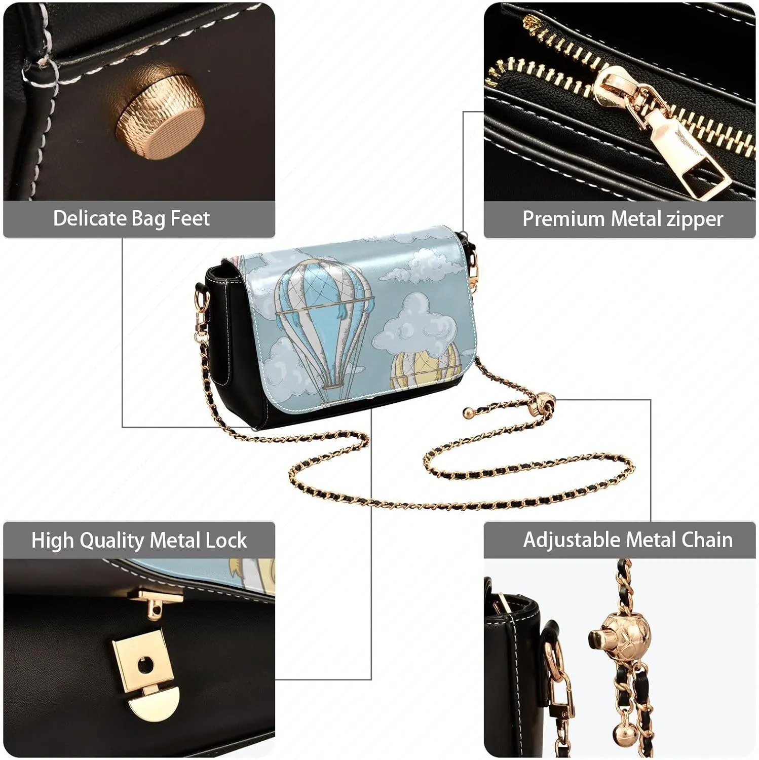 Crossbody Bags for Women Trendy Women's Black Shoulder Bag Small PU Leather Flap Cross Body Bag Handbags