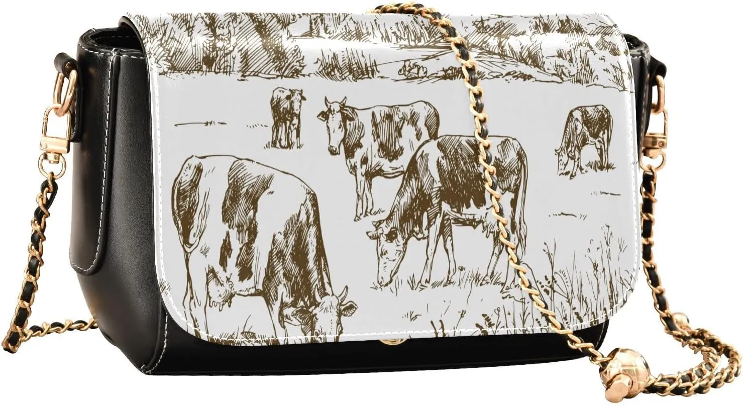 Crossbody Bags for Women Trendy Women's Black Shoulder Bag Small PU Leather Flap Cross Body Bag Handbags