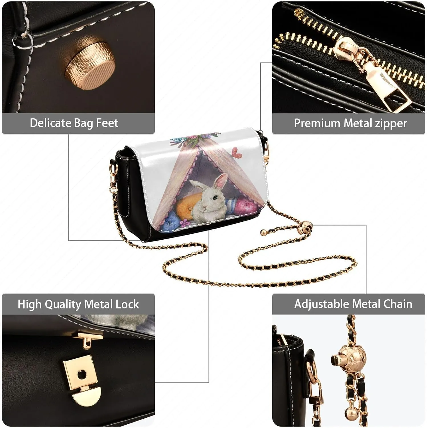 Crossbody Bags for Women Trendy Women's Black Shoulder Bag Small PU Leather Flap Cross Body Bag Handbags
