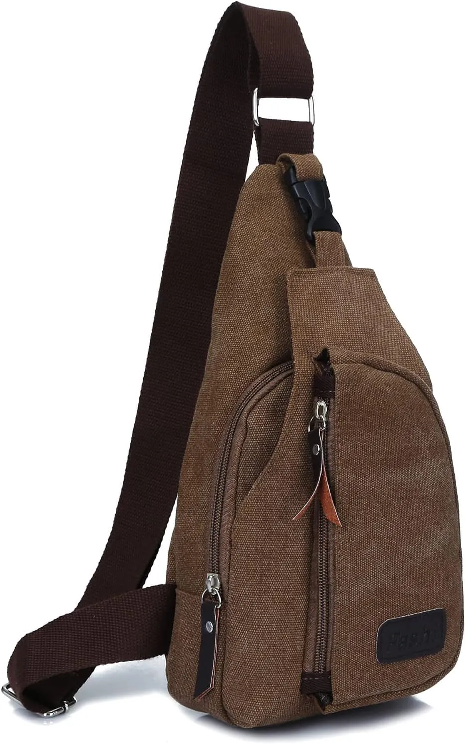 Crossbody Sling Backpack Canvas Small Sling Bag Hiking Daypack Rucksack for Men Women Outdoor Cycling Travel