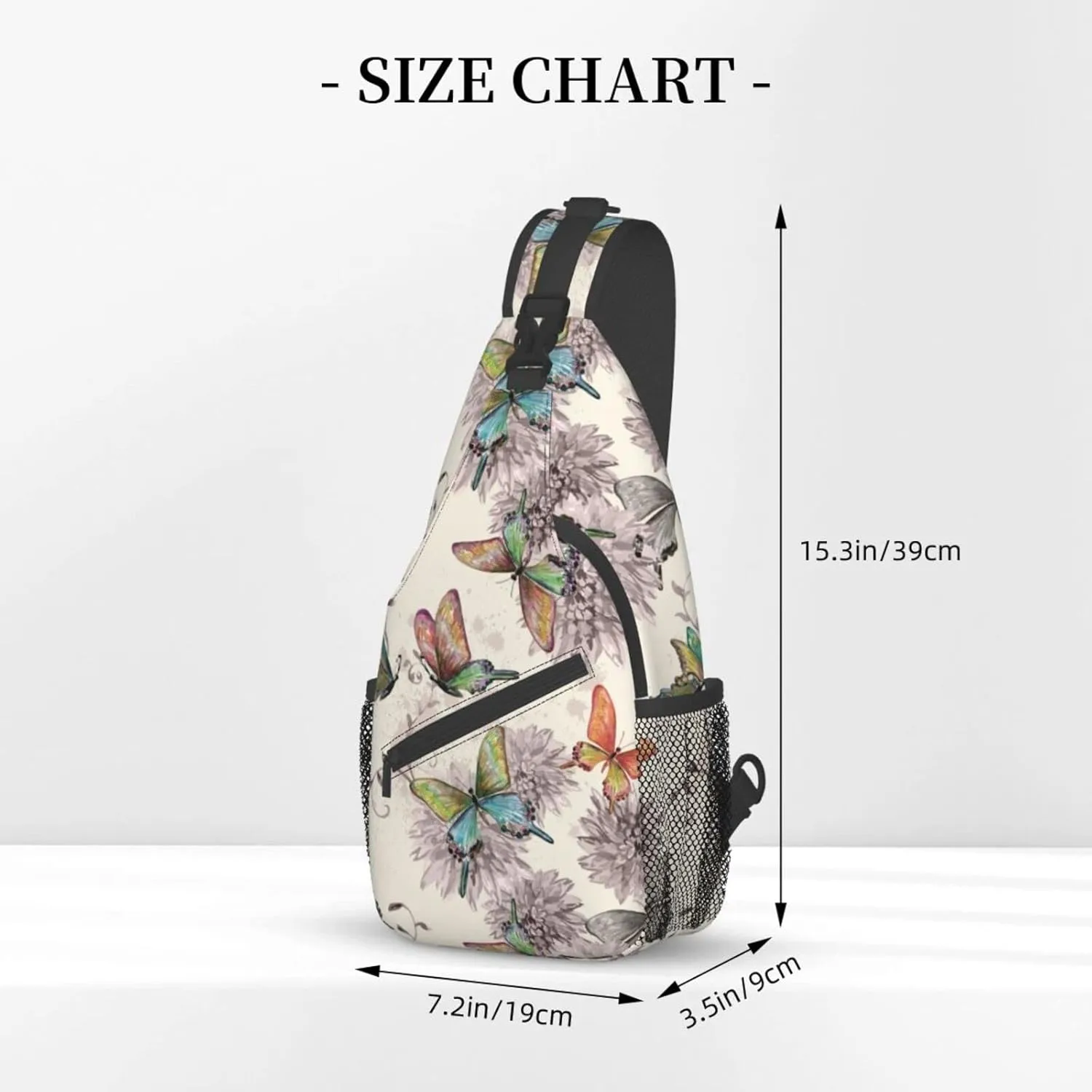 Crossbody Sling Backpack Sling Bag Chest Bag Shoulder Bag Travel Hiking Daypack For Men Women-Flying Butterflies