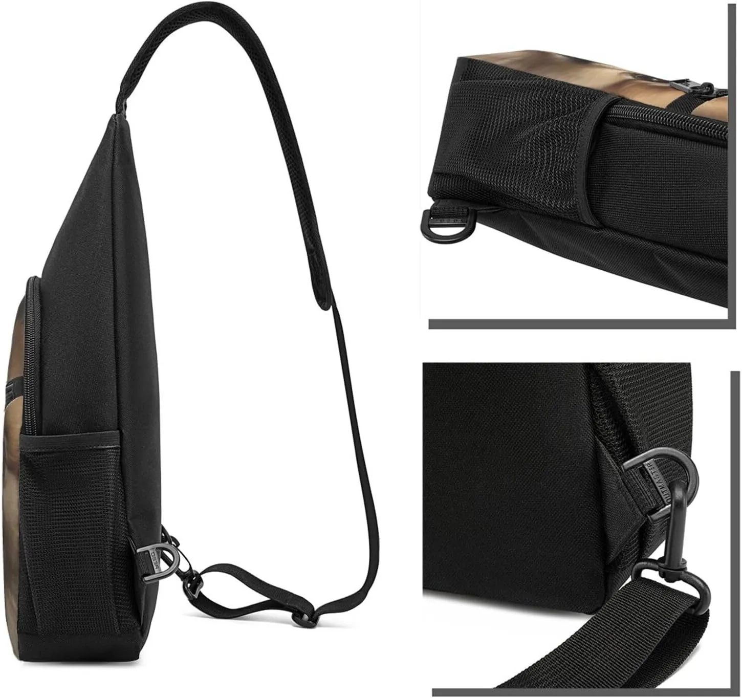 Crossbody Sling Backpack Sling Bag for Men Women Cross Chest Bag Shoulder Bag Cute Pomeranian Travel Hiking Daypack