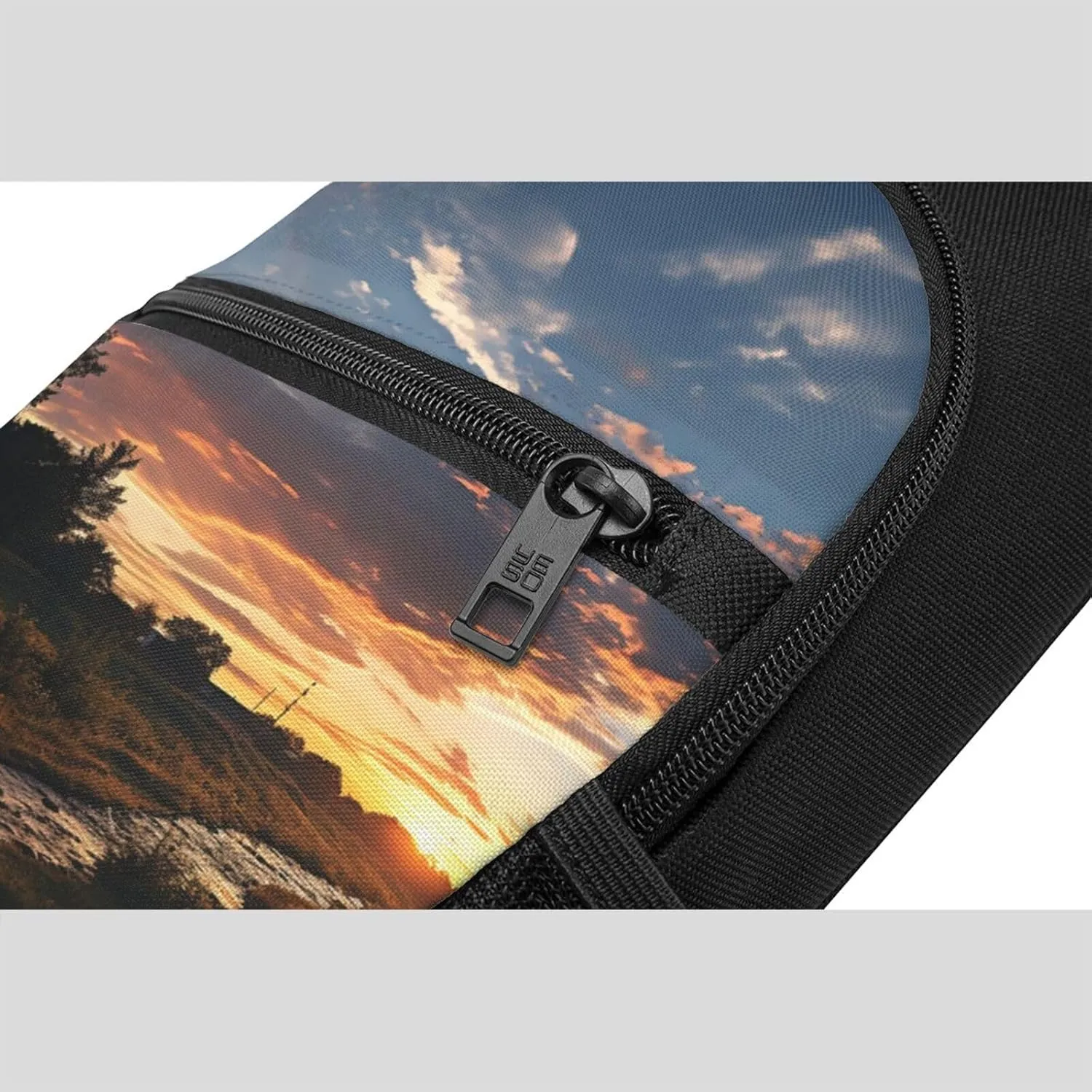Crossbody Sling Backpack Sling Bag for Men Women Cross Chest Bag Shoulder Bag Rural Sunrise landscape Travel Hiking Daypack