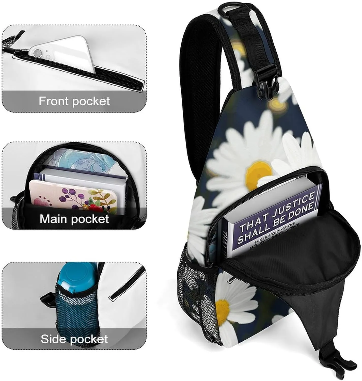 Cupcake Pattern Crossbody Bag, Sling Bag, Sling Backpack, Belt Bags for Travel Outdoors Hiking