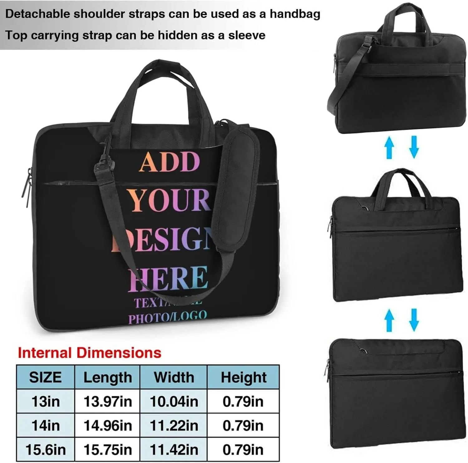 Custom Laptop Bag Personalized Laptop Shoulder Bag Design Your Own Image Text Customized Computer Bag Carrying Cases Business