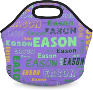 Custom Neoprene Lunch Bags with Name Personalized Soft Washable Lunch Box for Women Men Reusable Lightweight Lunch Tote Handbag Cooler Bag for Work Office Travel Picnic
