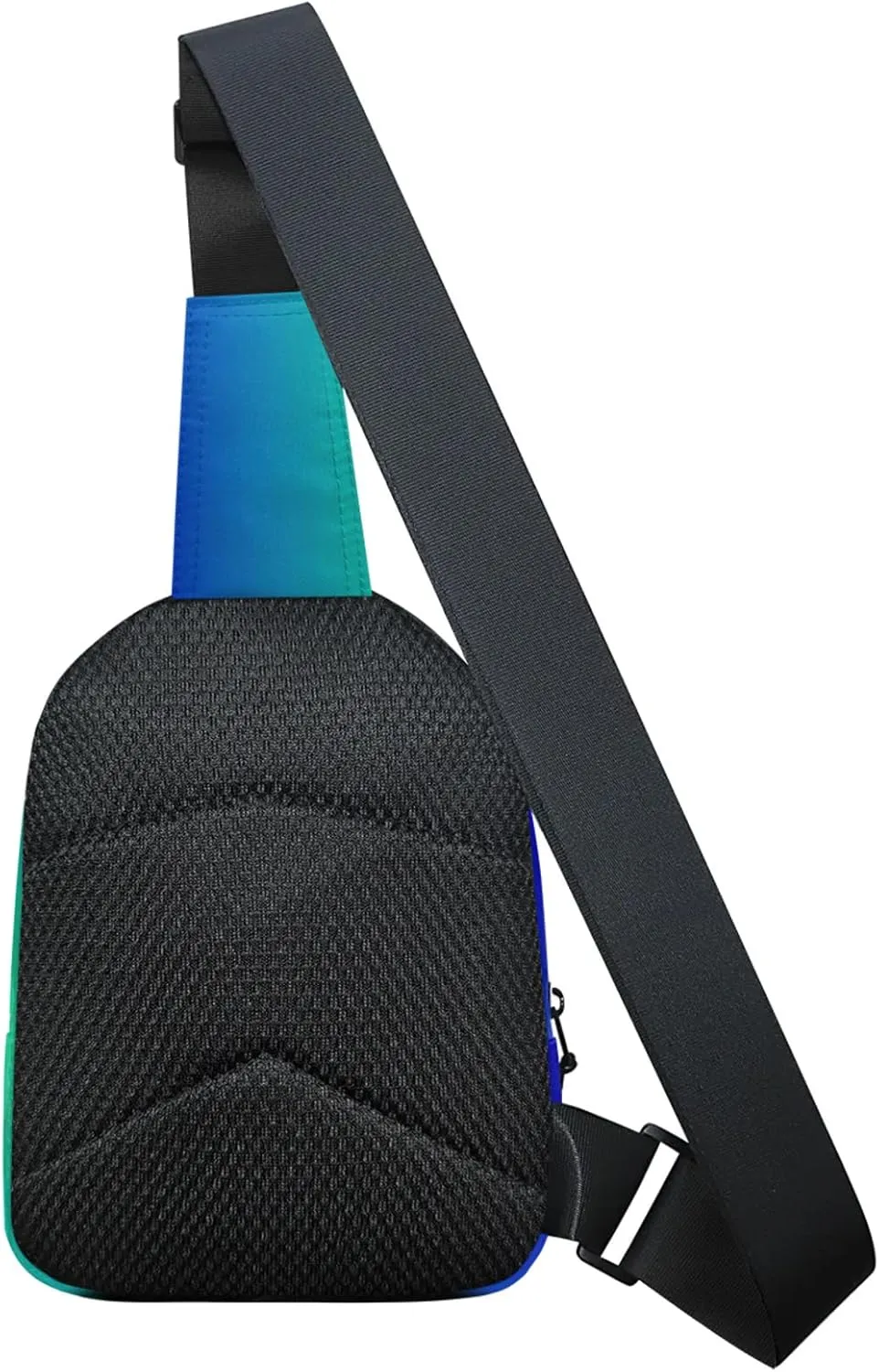 Custom Sling Bag Personalized Chest Bag Crossbody Bags with Initial Travel Shoulder Backpack for Outdoor Sports, Blue Green Gradient
