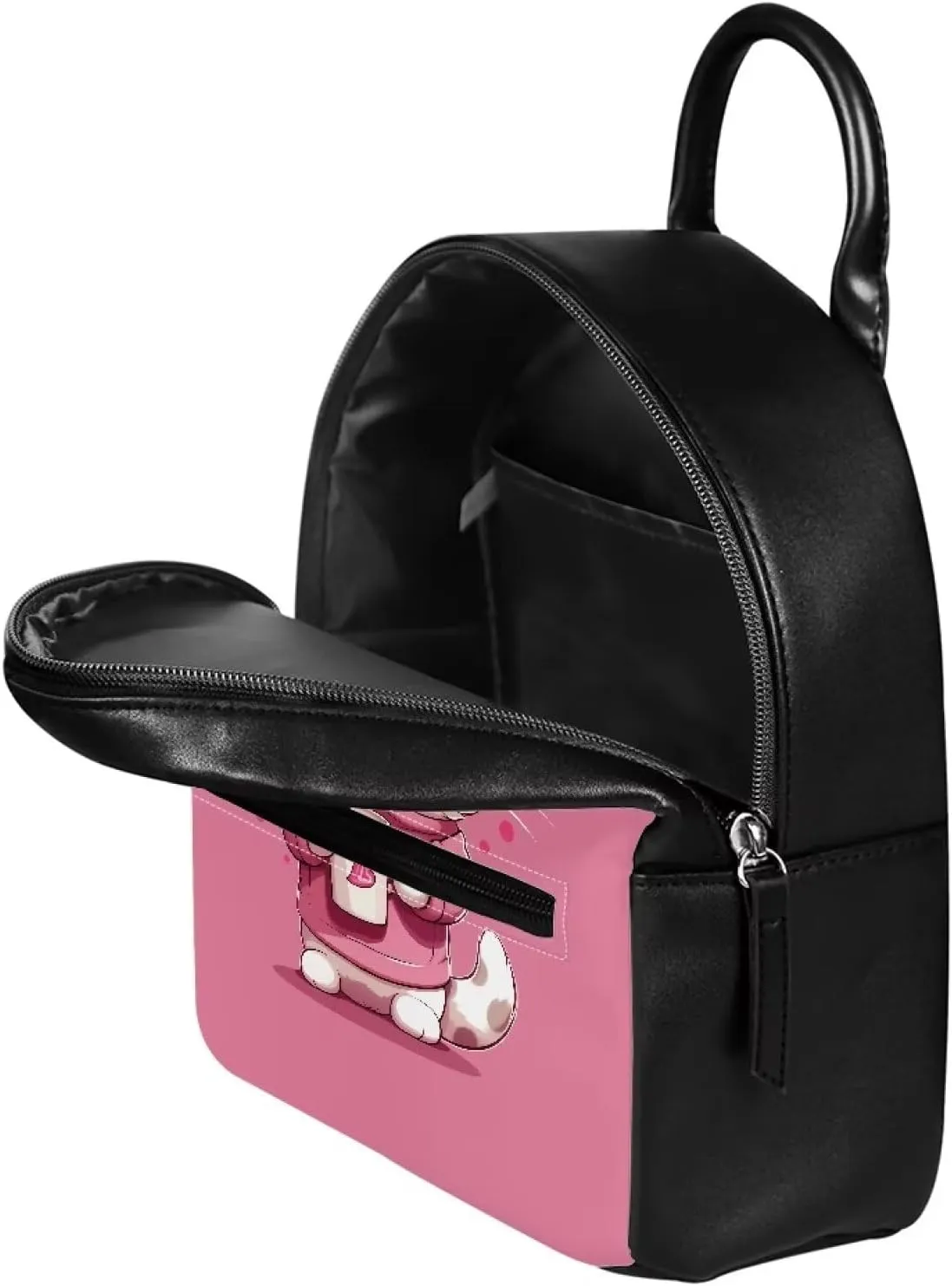 Cute Cat Mini Backpack for Women Girl Leather Small Backpack Purse Cute Bookbag Travel Shoulder Bag Cutting-edge Compact Backpack for Women