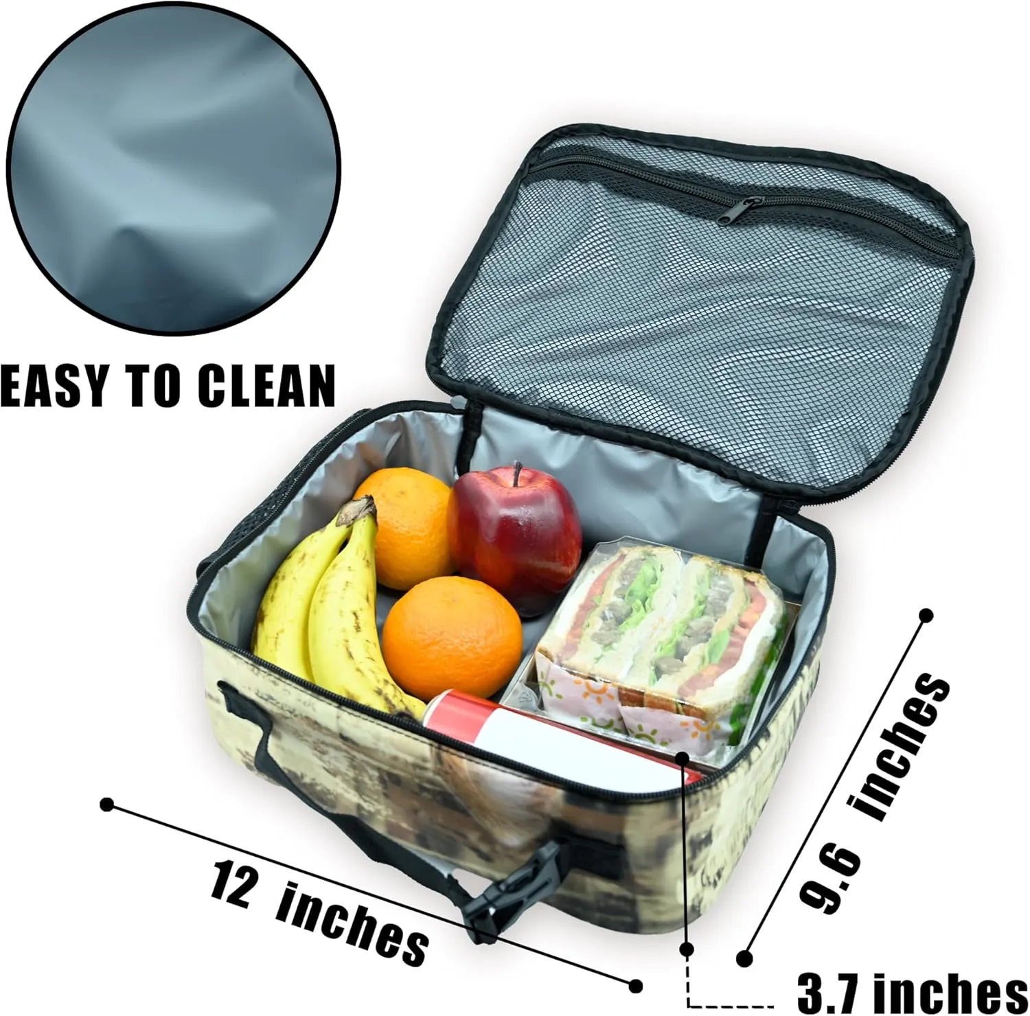 Cute Cat Newspaper Lunch Box Insulated Reusable Lunch Bag Tote Cooler for Women Men Boy Girl School Work Office Picnic