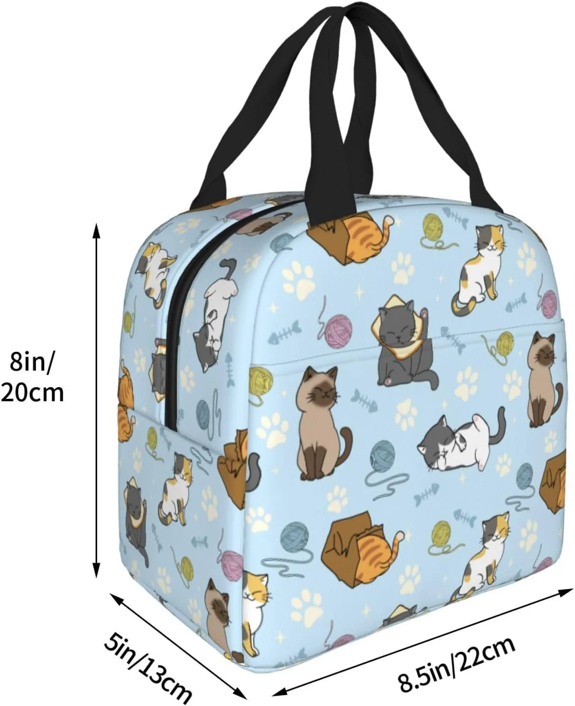 Cute Cats Lunch Box Insulated Lunch Bags for Women Men Adults Cooler Tote Bag for Work Picnic Gifts