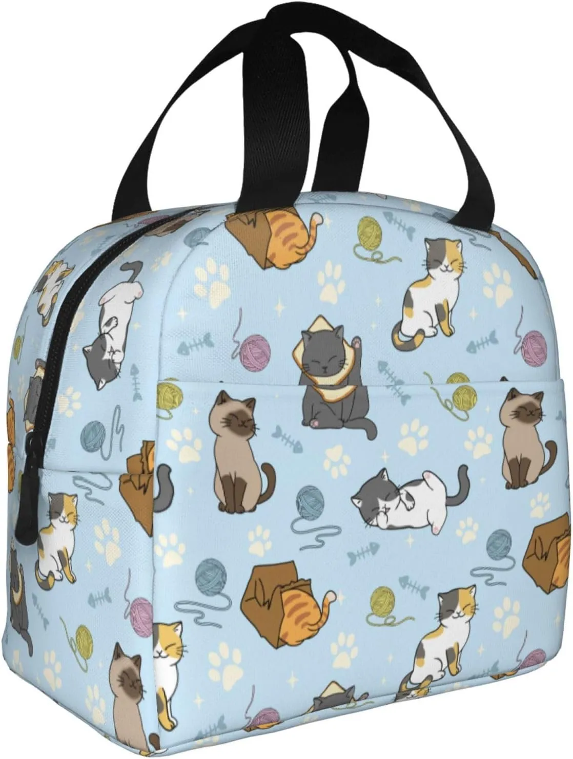 Cute Cats Lunch Box Insulated Lunch Bags for Women Men Adults Cooler Tote Bag for Work Picnic Gifts