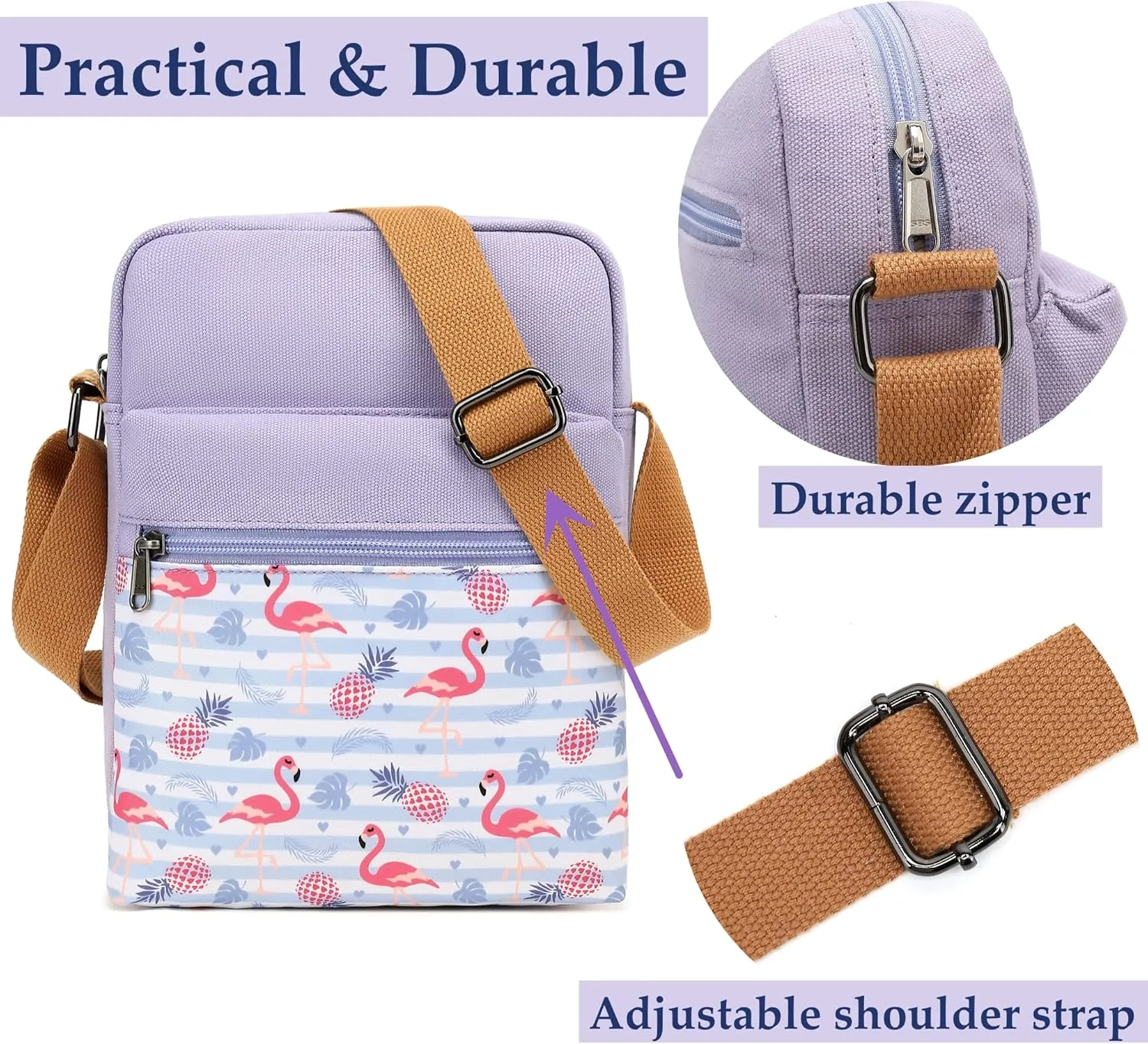 Cute Crossbody Bag and Purse Casual Canvas Shoulder Bag for Women