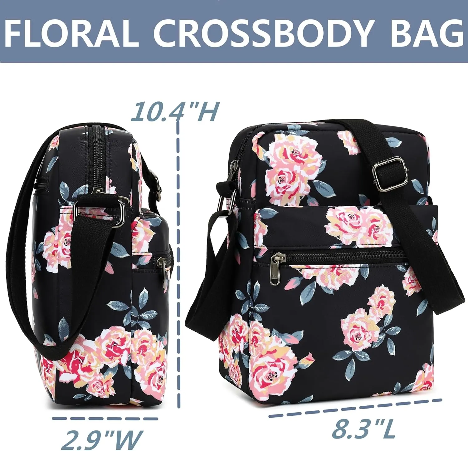 Cute Crossbody Bag and Purse Casual Canvas Shoulder Bag for Women