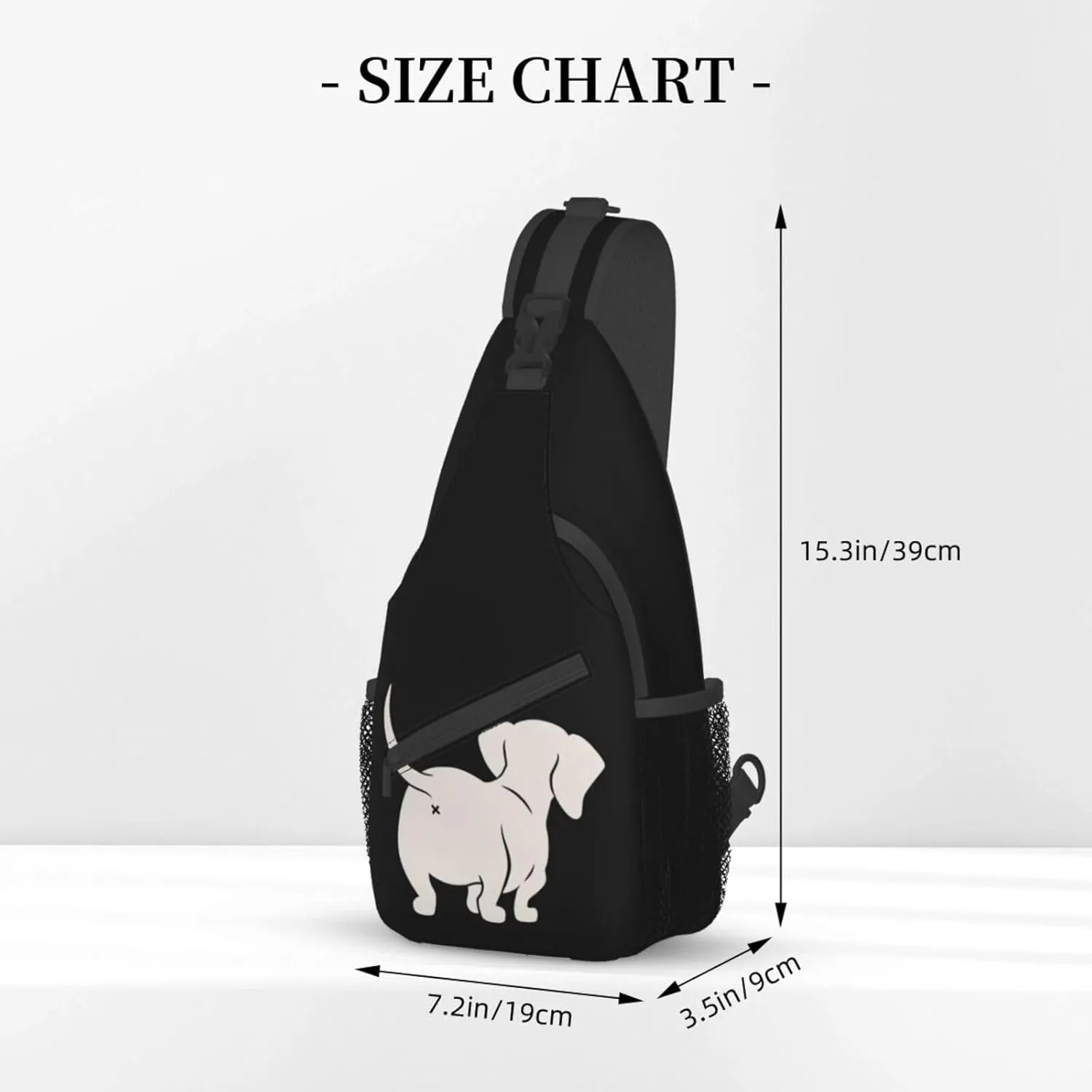 Cute Dachshund Sausage Dog Small Sling Bag for Women Mens Crossbody Backpack Cycling Hiking Daypack Chest Shoulder Bag with Adjustable Strap