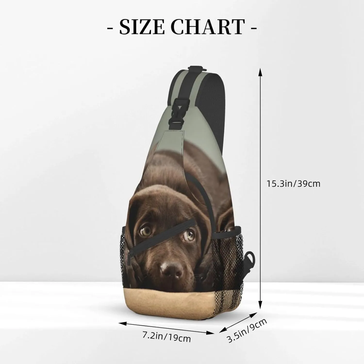 Cute Dog Pet Small Sling Bag for Women Mens Crossbody Backpack Cycling Hiking Daypack Shoulder Chest Bag with Adjustable Strap