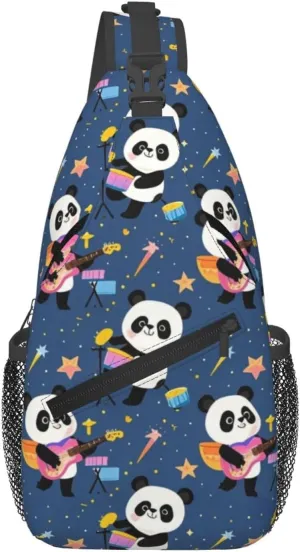 Cute Pandas Living in a Tree House Crossbody Bags Cross Chest Bag Adjustable Sling Backpack for Women Men