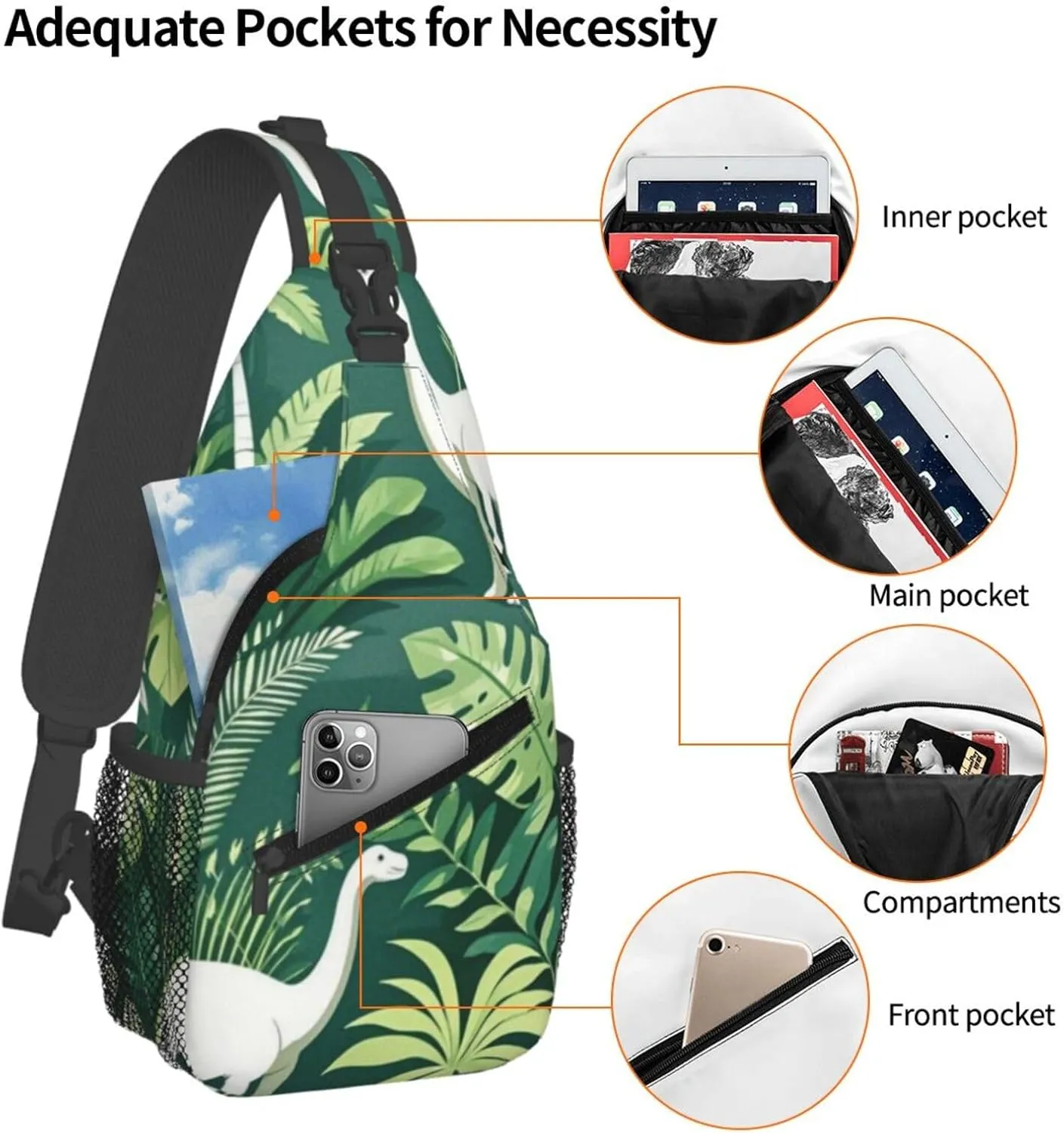 Cute Pandas Living in a Tree House Crossbody Bags Cross Chest Bag Adjustable Sling Backpack for Women Men