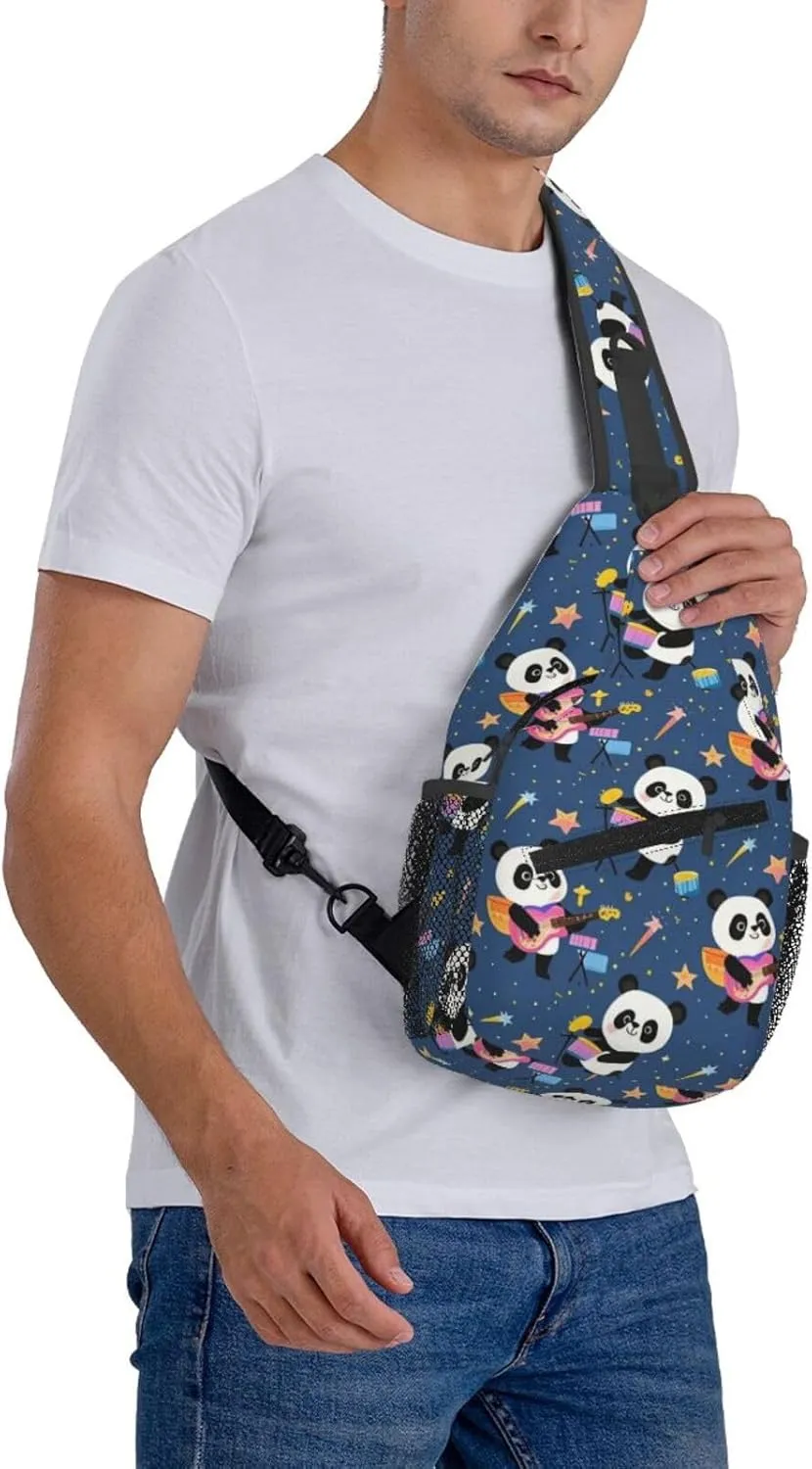 Cute Pandas Living in a Tree House Crossbody Bags Cross Chest Bag Adjustable Sling Backpack for Women Men