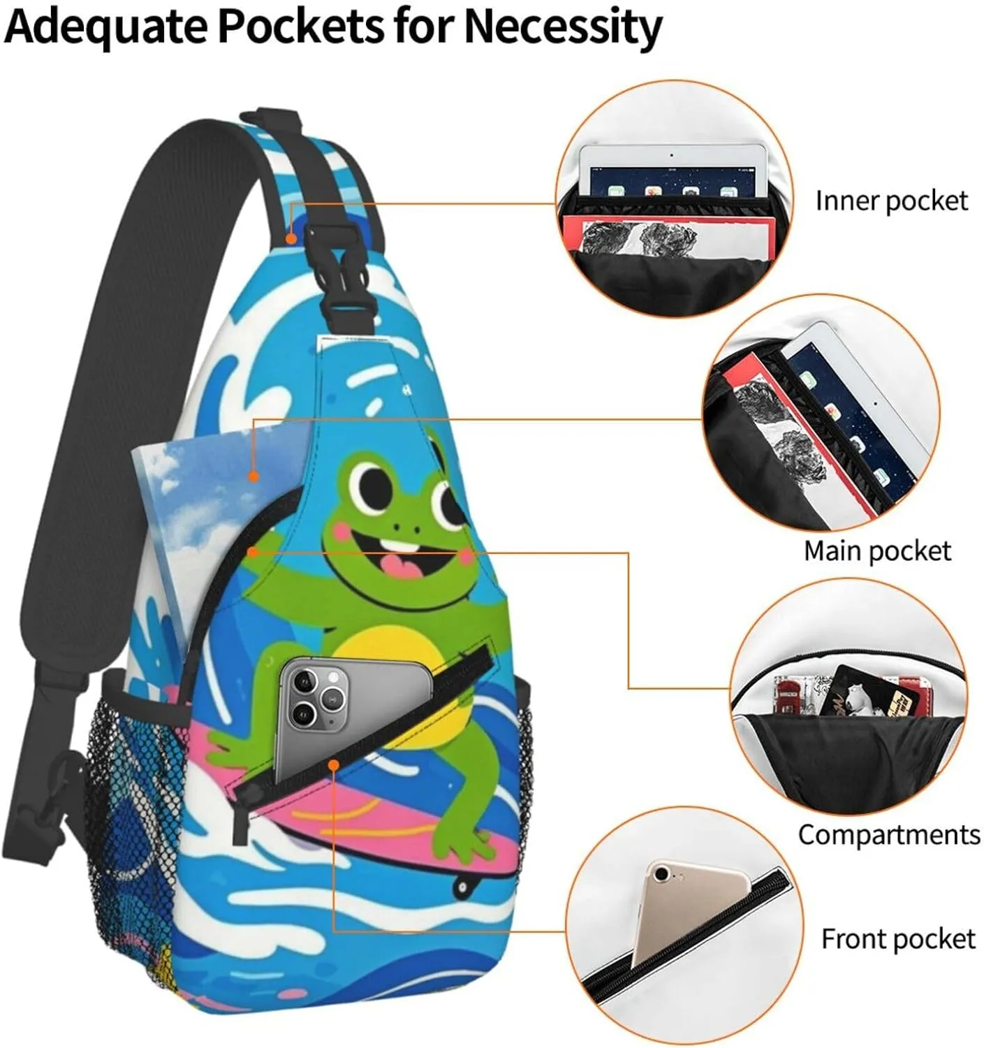Cute Pandas Living in a Tree House Crossbody Bags Cross Chest Bag Adjustable Sling Backpack for Women Men