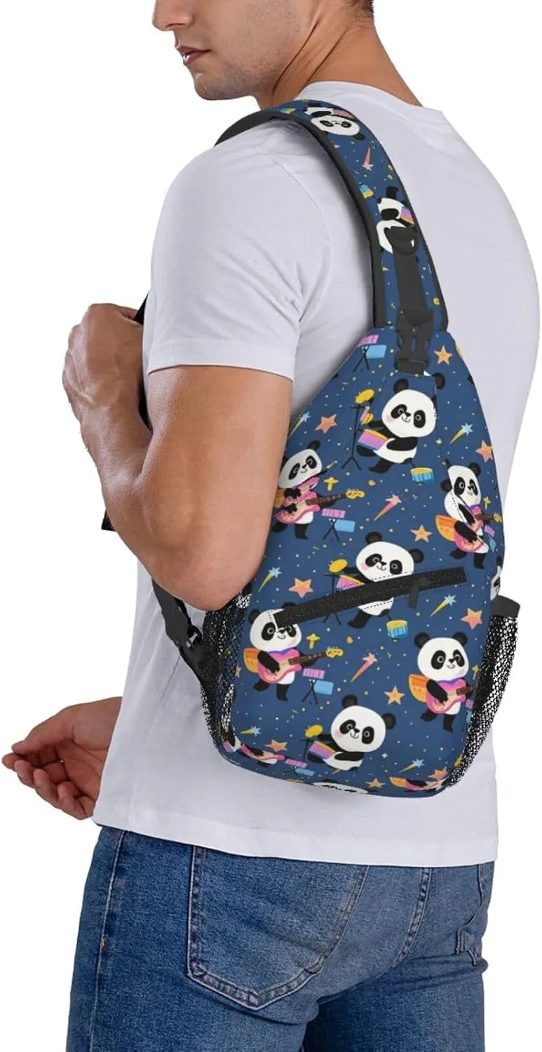 Cute Pandas Living in a Tree House Crossbody Bags Cross Chest Bag Adjustable Sling Backpack for Women Men
