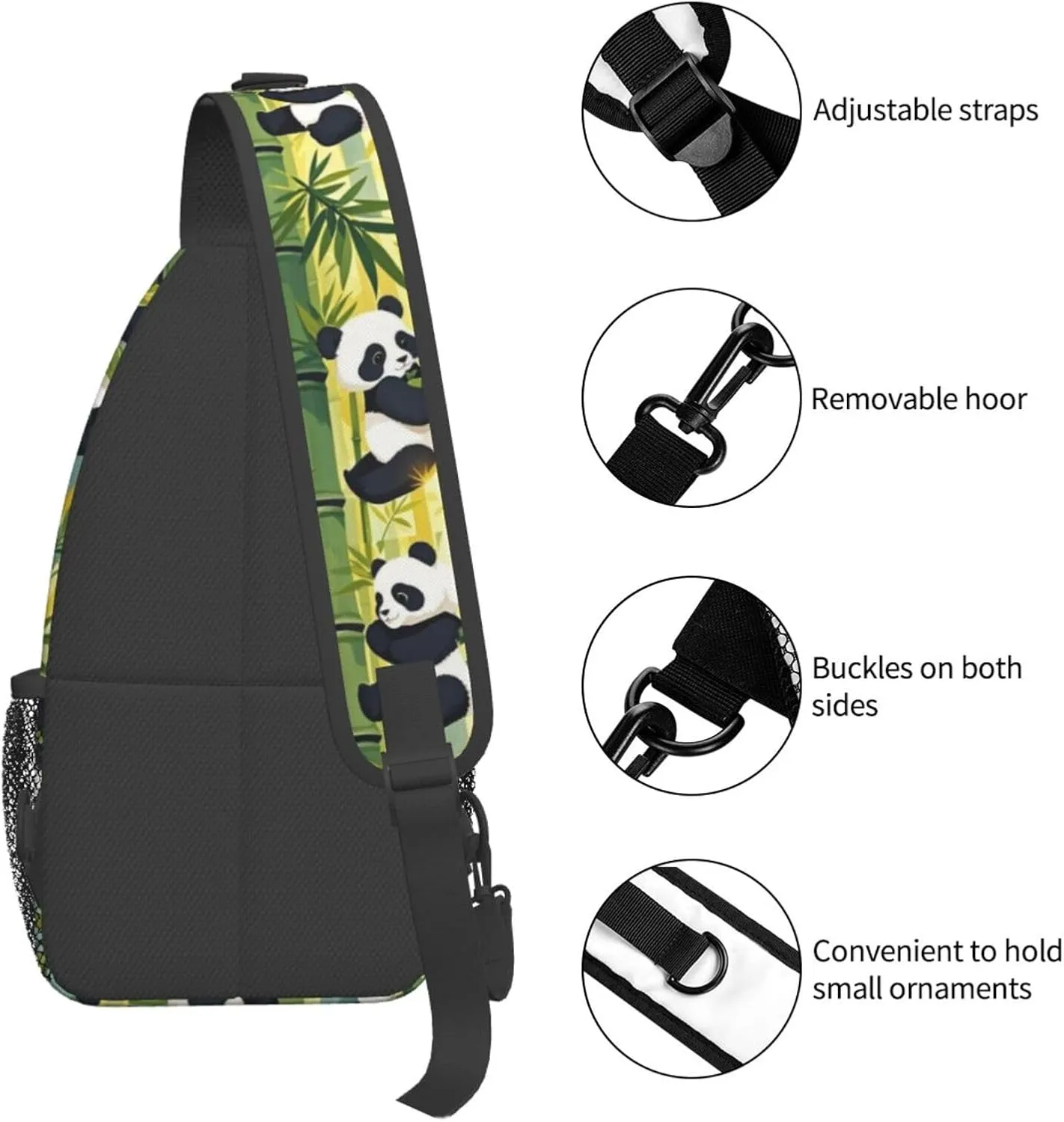Cute Pandas Living in a Tree House Crossbody Bags Cross Chest Bag Adjustable Sling Backpack for Women Men