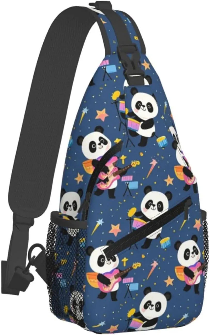 Cute Pandas Living in a Tree House Crossbody Bags Cross Chest Bag Adjustable Sling Backpack for Women Men