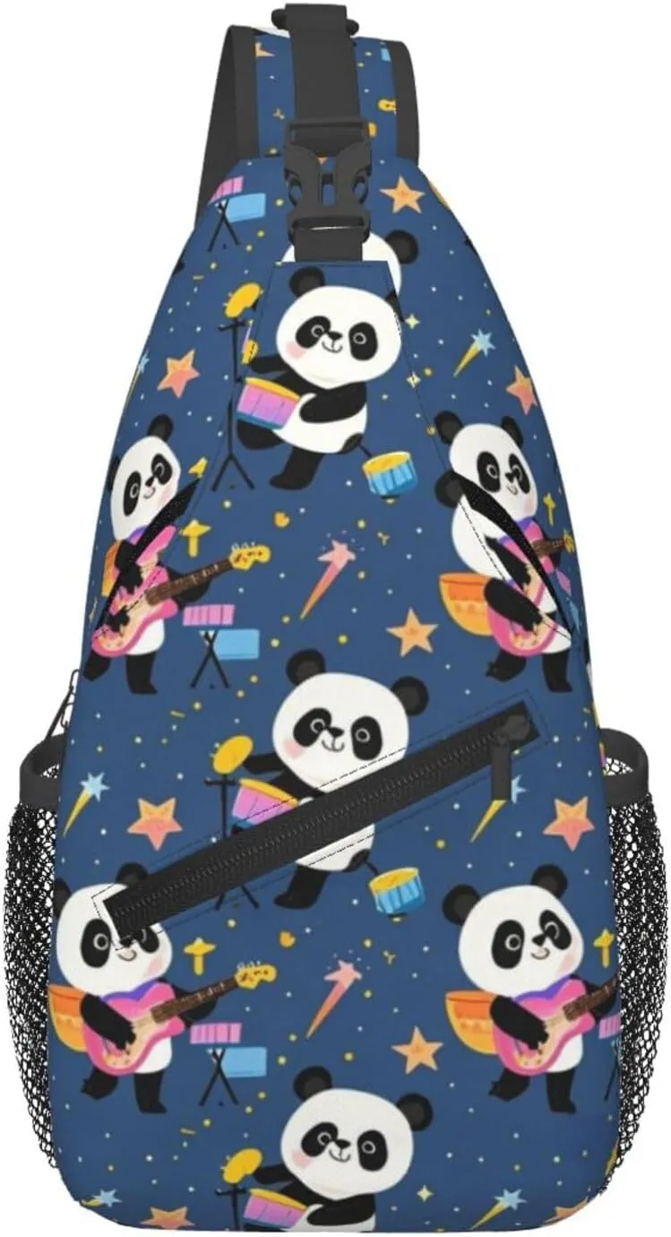 Cute Pandas Living in a Tree House Crossbody Bags Cross Chest Bag Adjustable Sling Backpack for Women Men