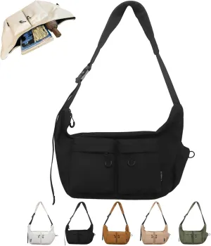 Dallaswind Large Capacity Messenger Canvas Bag, Large Crossbody Bag Shoulder Purse, Vintage Water Resistant Canvas Satchel
