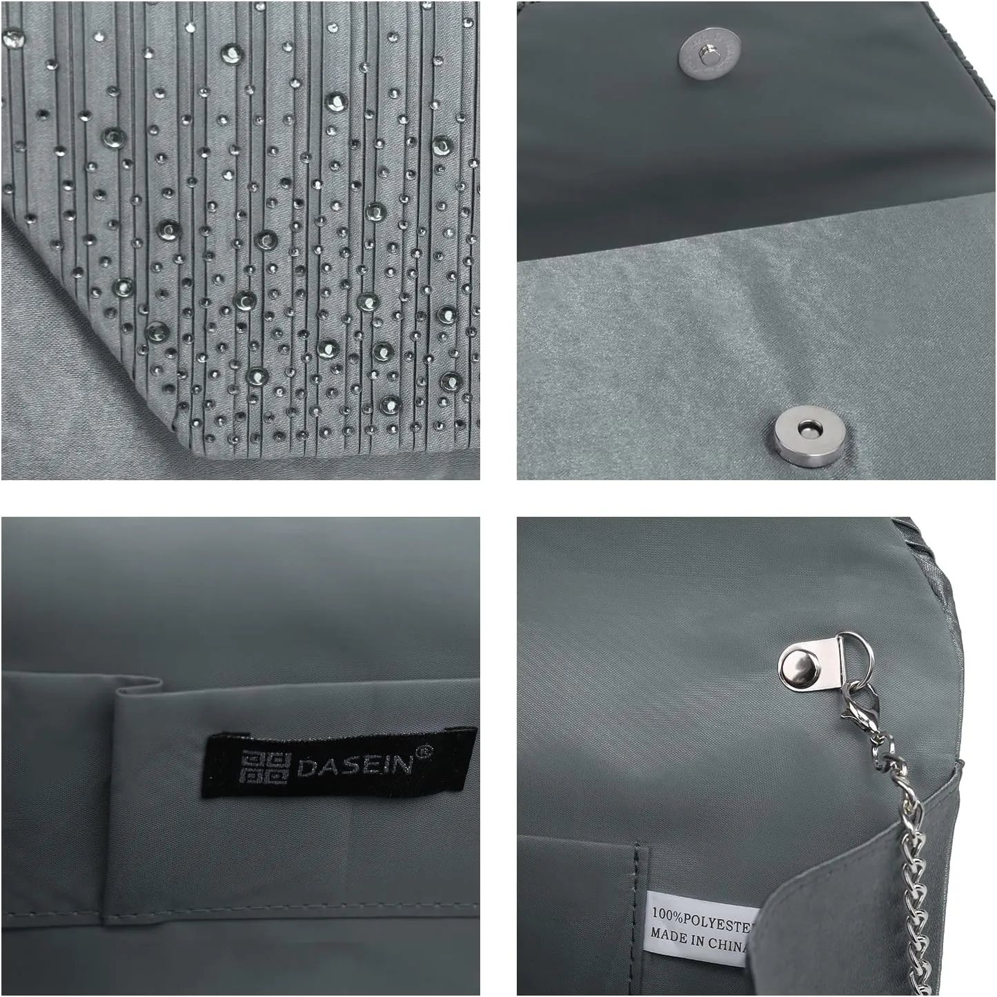 Dasein Women Evening Bags Wedding Purses Handbags Party Clutches Cocktail Prom Formal Clutch with Glitter Rhinestones
