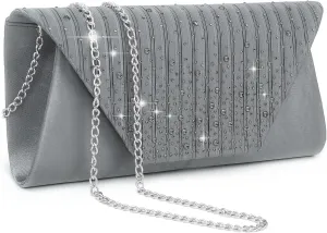 Dasein Women Evening Bags Wedding Purses Handbags Party Clutches Cocktail Prom Formal Clutch with Glitter Rhinestones