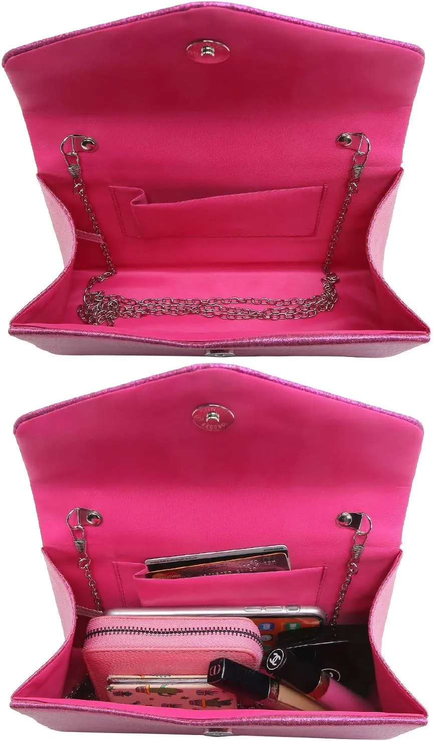 Dasein Women's Evening Bag Party Clutches Wedding Purses Cocktail Prom Handbags with Frosted Glittering